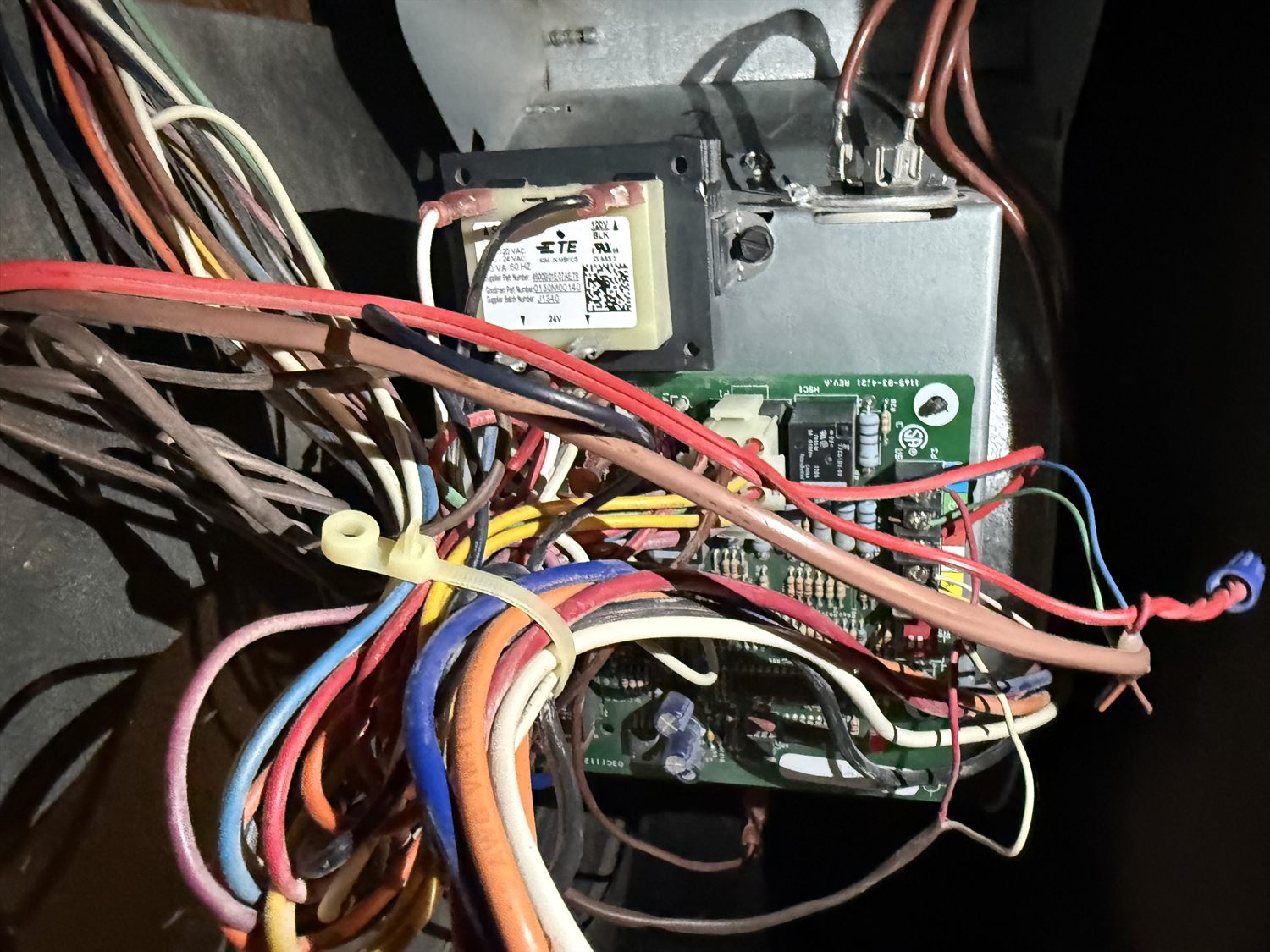 Clean HVAC control board and transformer wiring by Sorto Services